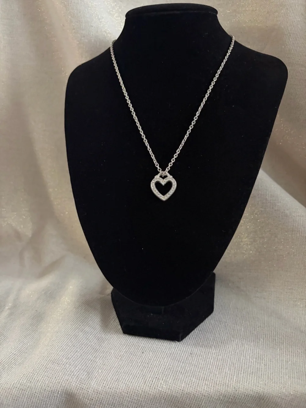 Silver Heart Pendant Necklace - Classic Sparkle